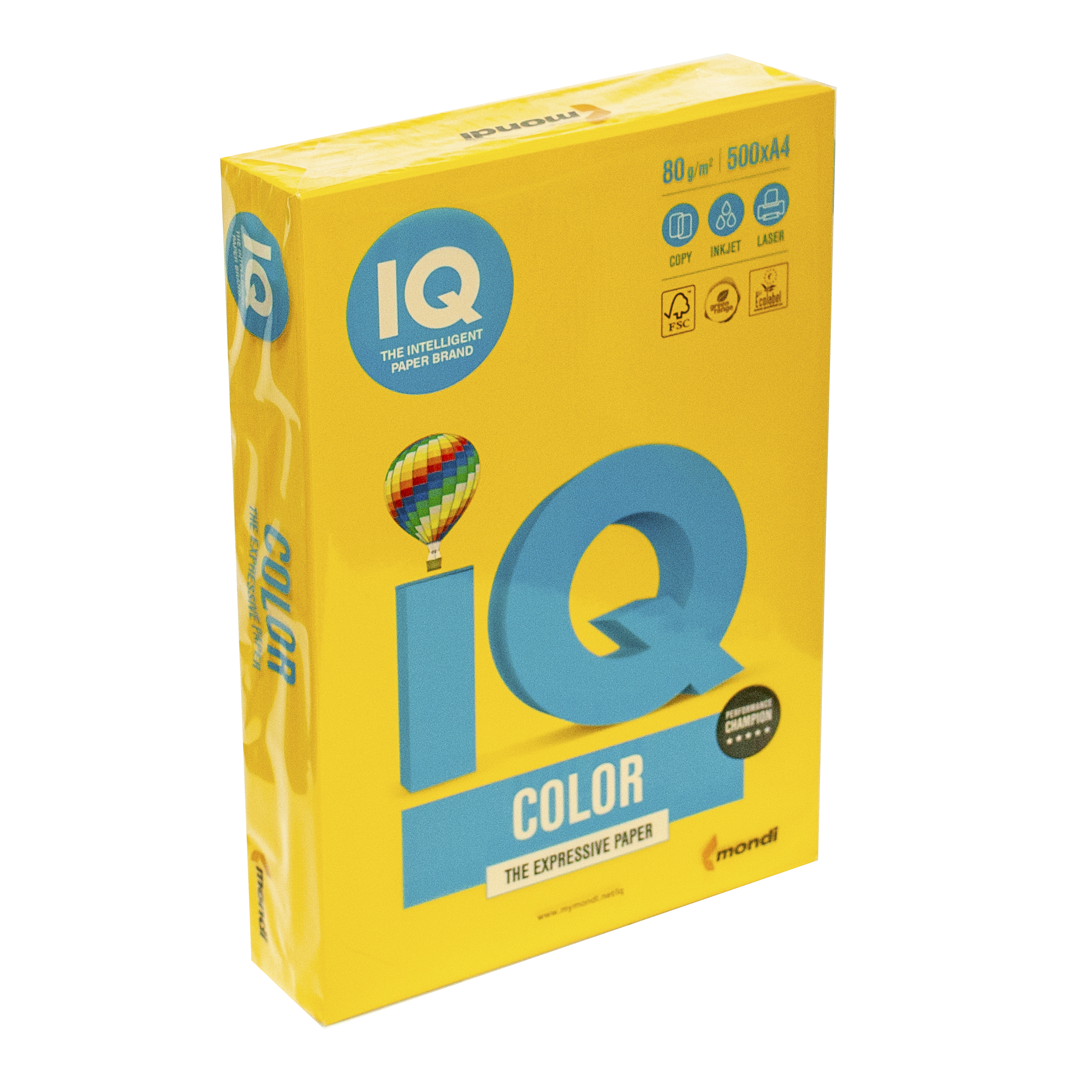 Папір кольоровий А4 IQ Color 80 г/м2 SY40 насичений темно-жовтий 500 арк