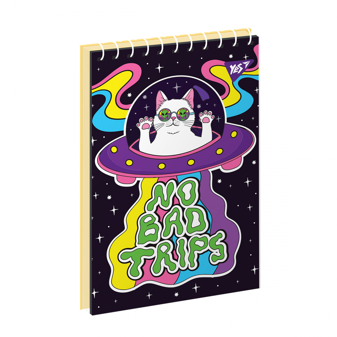 Блокнот А6 80 арк спіраль клітинка Acid space асорті