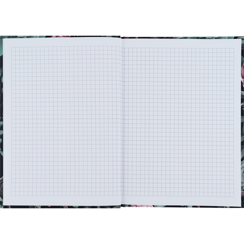 Книга записна А5 96 арк тв палітурка клітинка софт тач виб УФ лак Bloom зелена