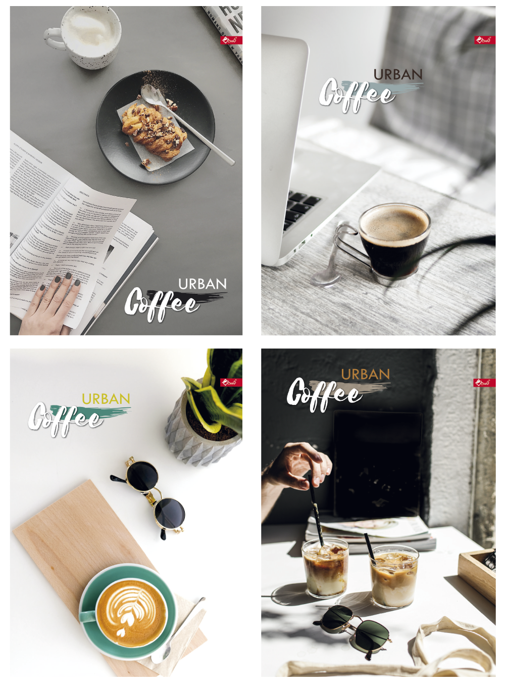 Блокнот А4 144 арк тв палітурка клітинка Кава асорті