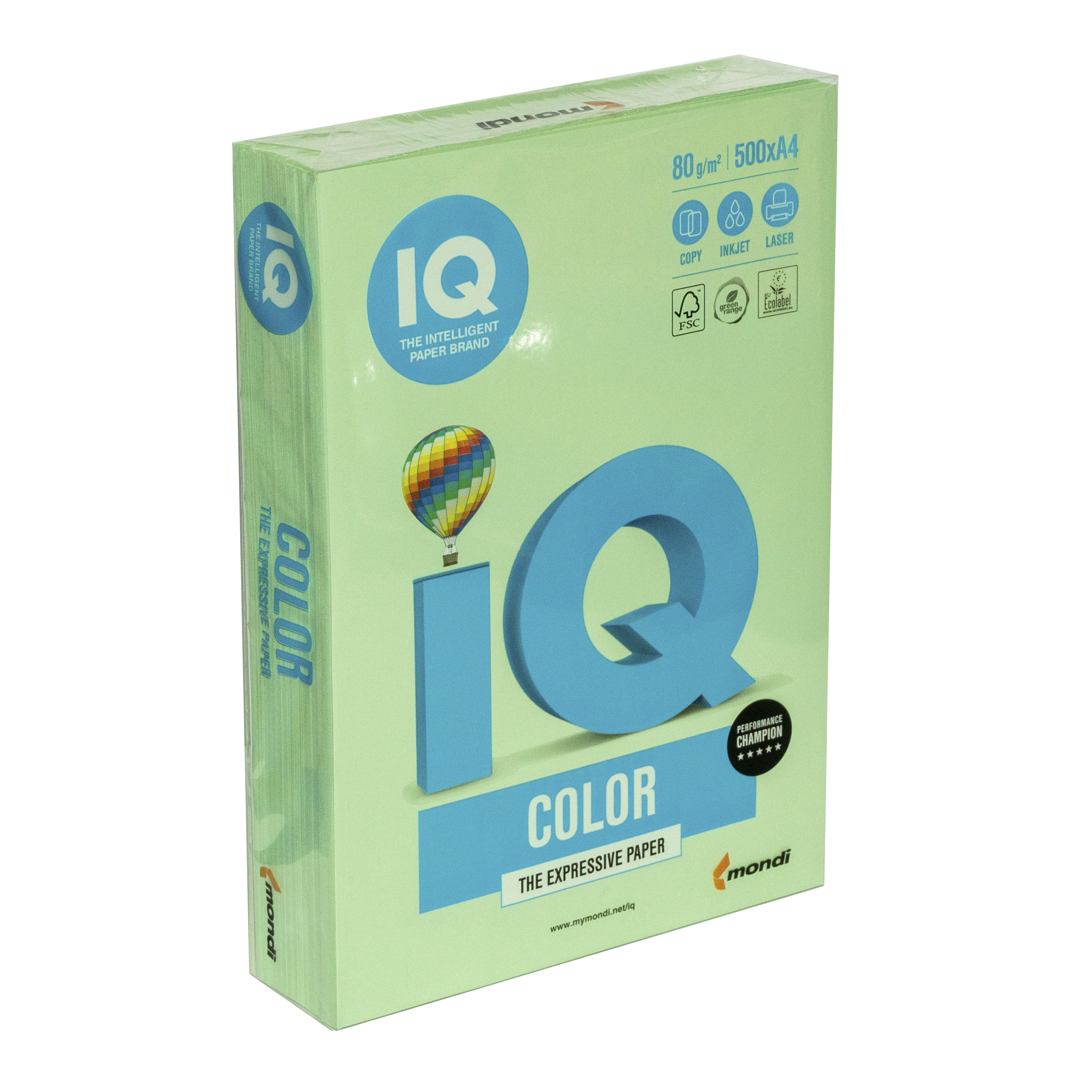 Папір кольоровий А4 IQ Color 80 г/м2 МG28 пастель зелений 500 арк
