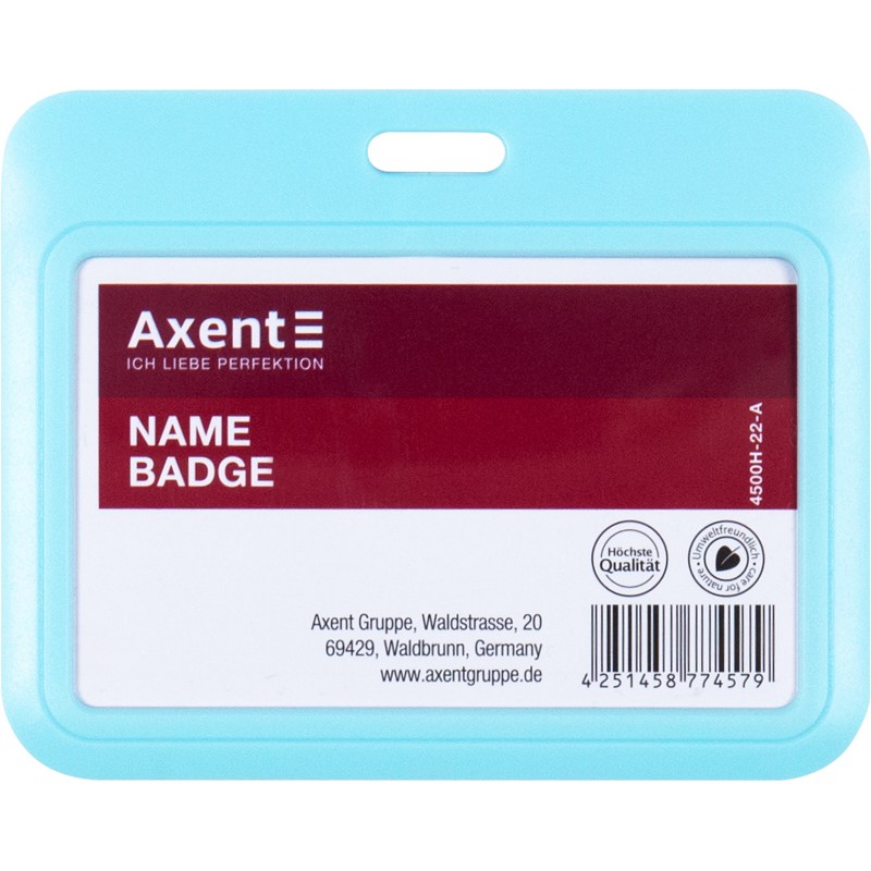 Бейдж-слайдер горизонтальный Axent 4500Н голубой