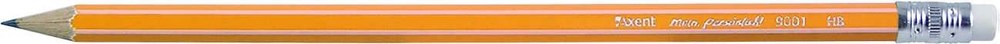 Олівець графітний Axent 9001 НВ з гумкою асорті корпус