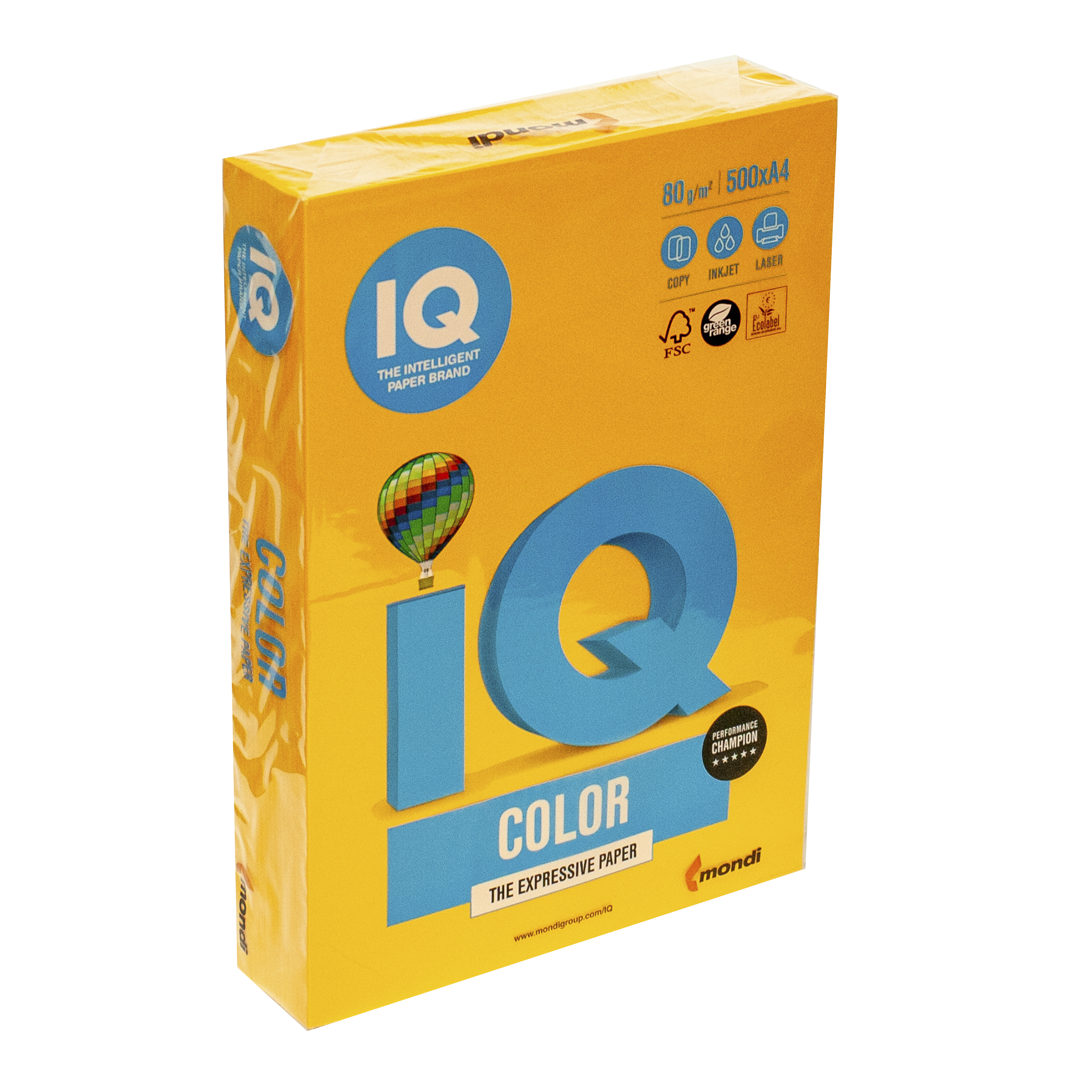 Папір кольоровий А4 IQ Color 80 г/м2 AG10 середній помаранчевий 500 арк