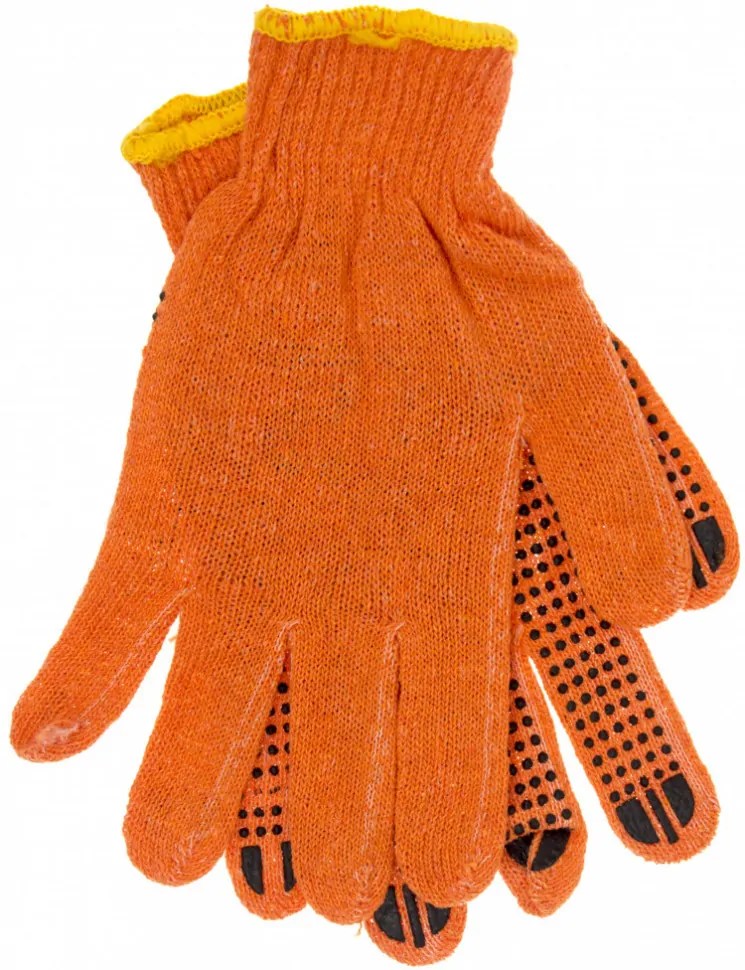 Перчатки трикотажные seVen с ПВХ точками 74210 (оранж)