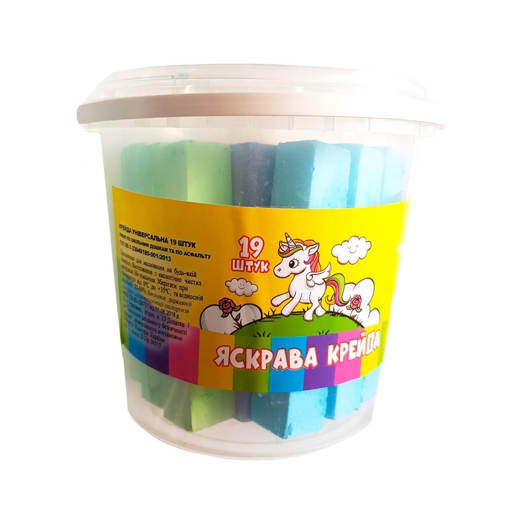 Крейда кольорова Jumbo 19 шт iTEM квадратна відерце