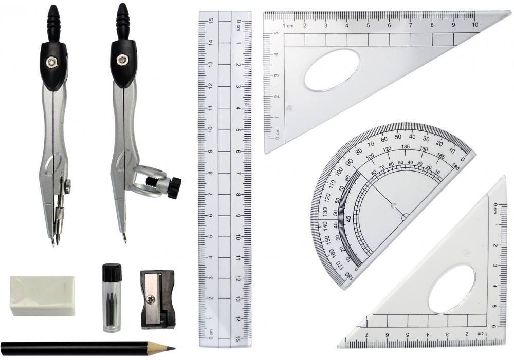 Готовальня 8 пр. Maxi, черная