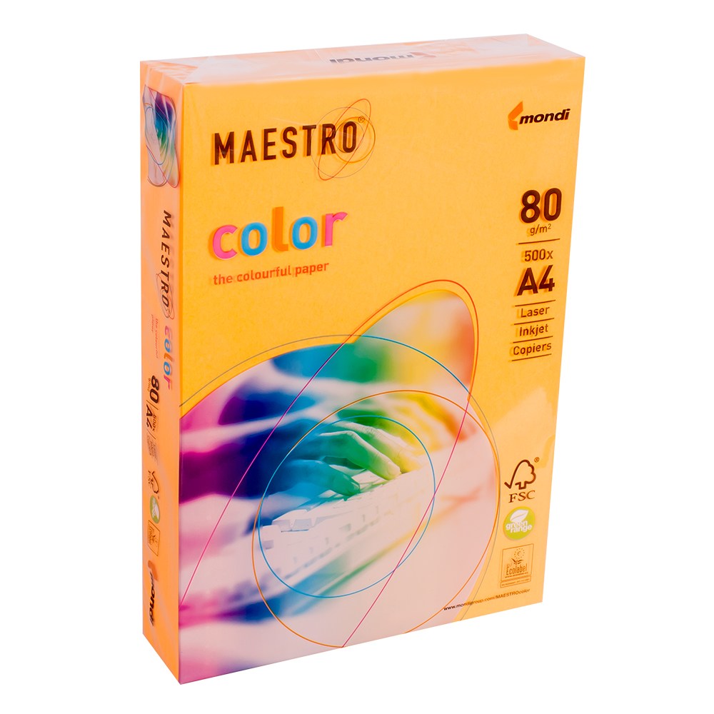 Папір А4 Maestro Color Neon Orange помаранчевий