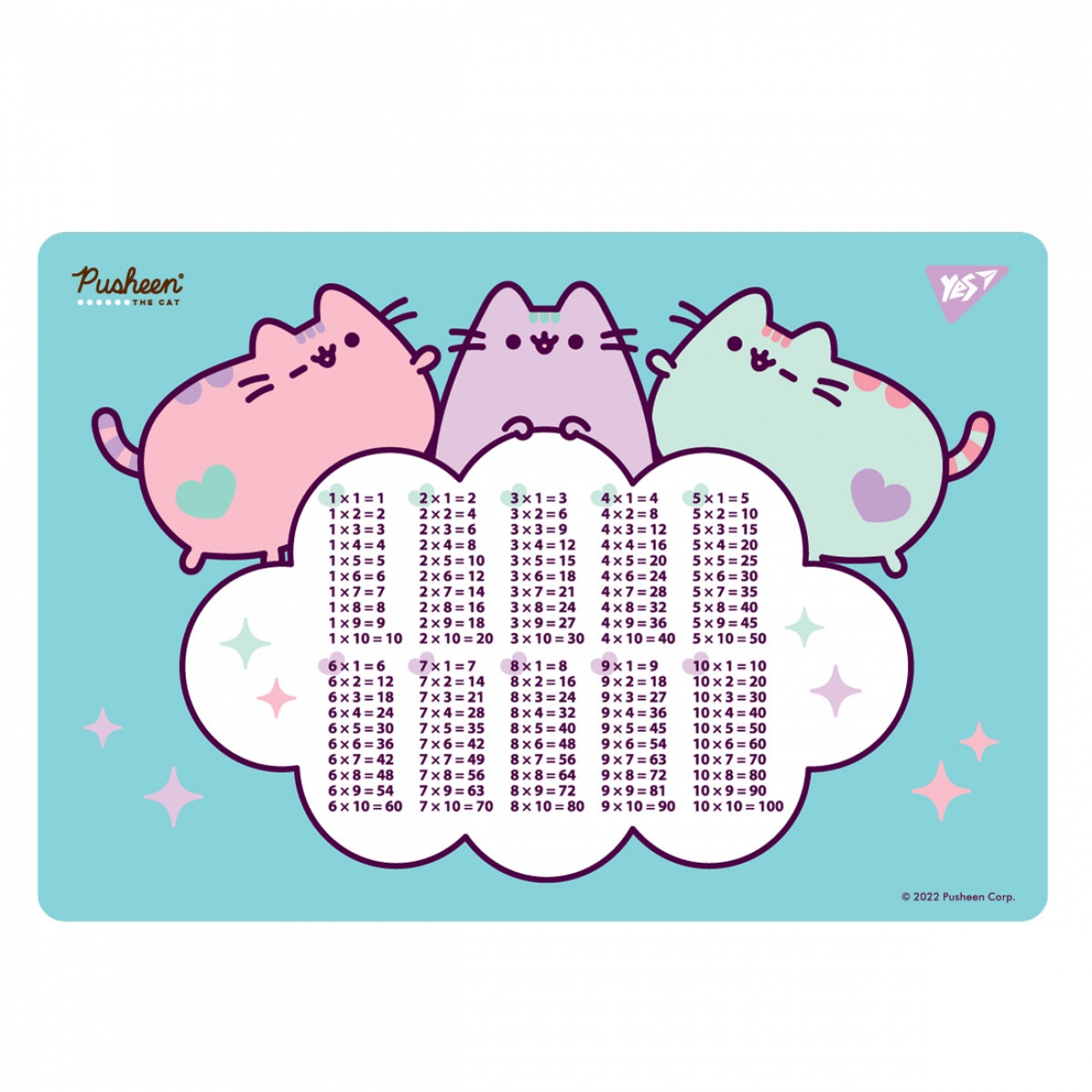 Подложка настольная 43*29см Yes табл.умнож. Pusheen
