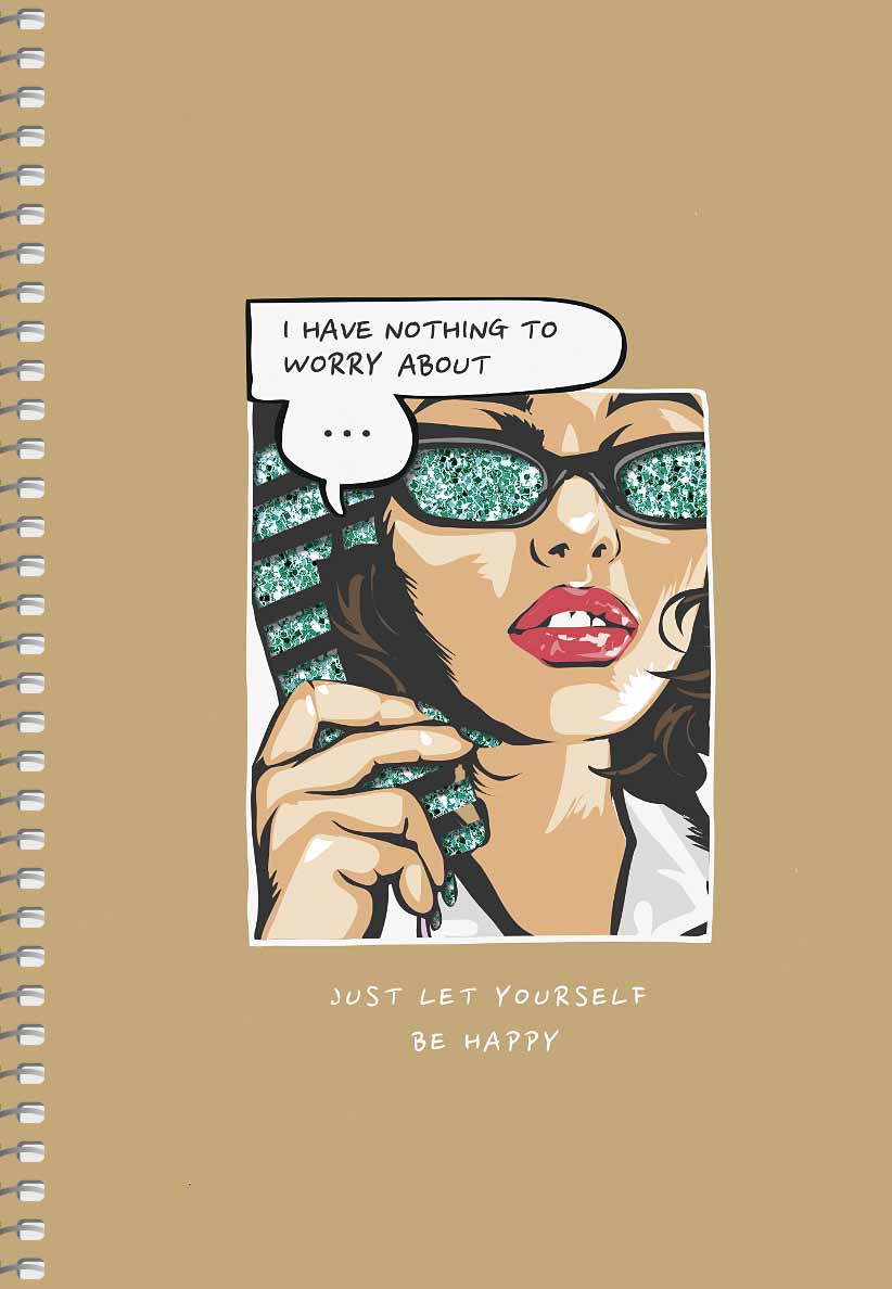 Блокнот А5 96 арк спіраль без лініювання крафт обкл лазерна висічка крем блок STUDENT 6115 Асорті