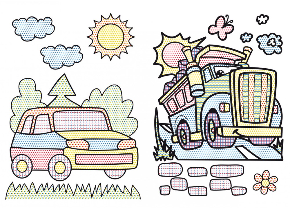 Большие водные раскраски Транспорт