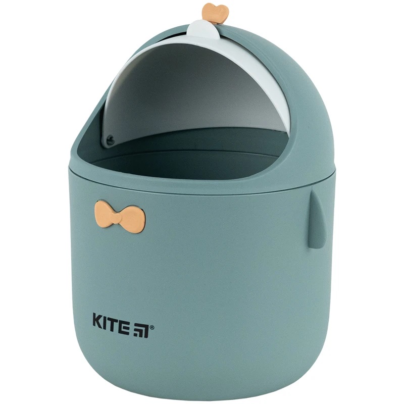 Контейнер настольный для мусора Kite, серо-зеленый