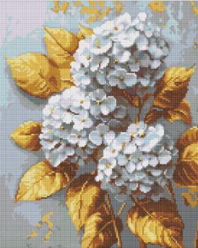 Алмазная мозаика 40х50см Золотая гортензия