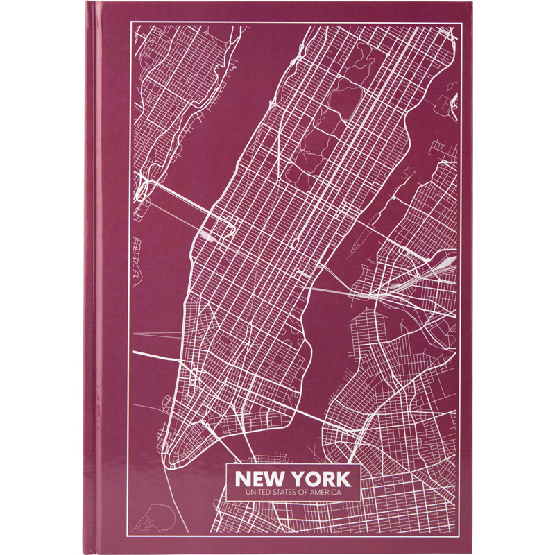 Книга обліку А4 96 арк тв палітурка клітинка Maps New York