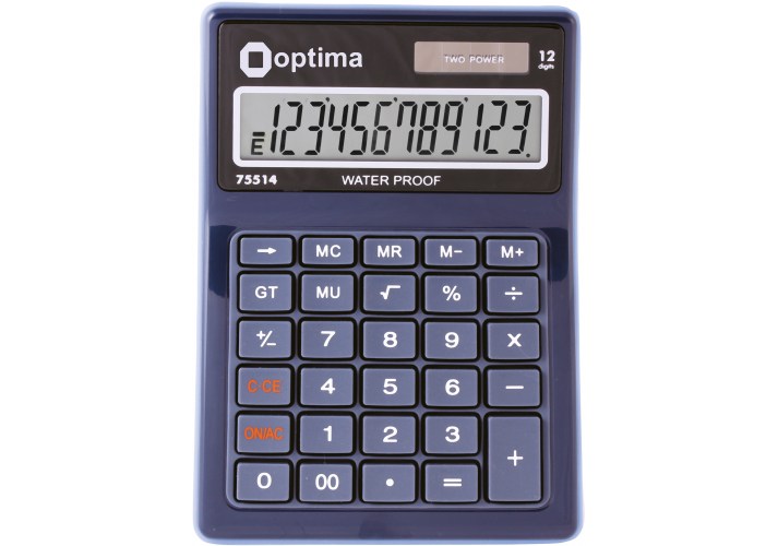 Калькулятор Optima O75514 12 разр. синій водонепроникний