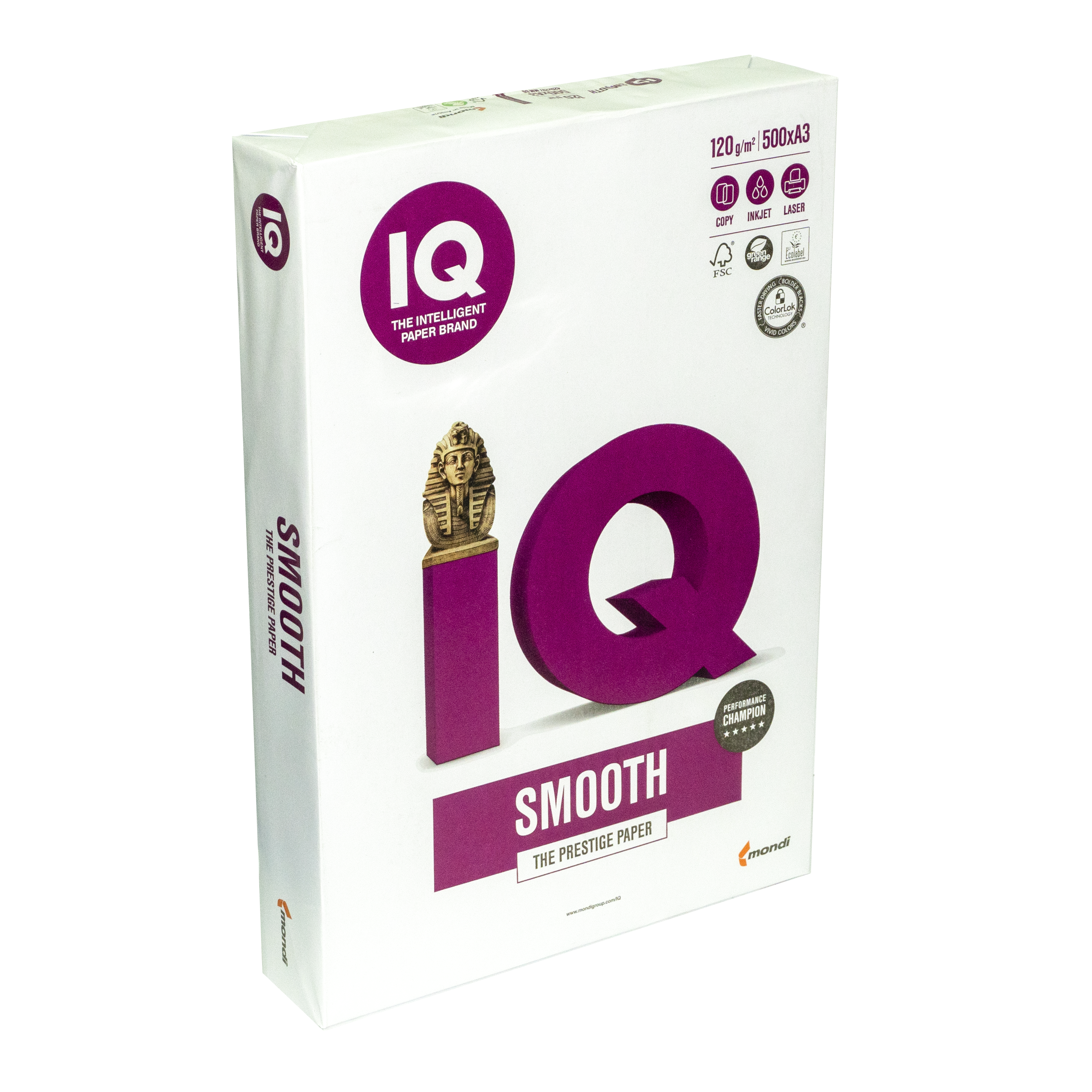 Папір для лазерного та струменевого друку А3 IQ Smooth 120 г/м2 500 арк