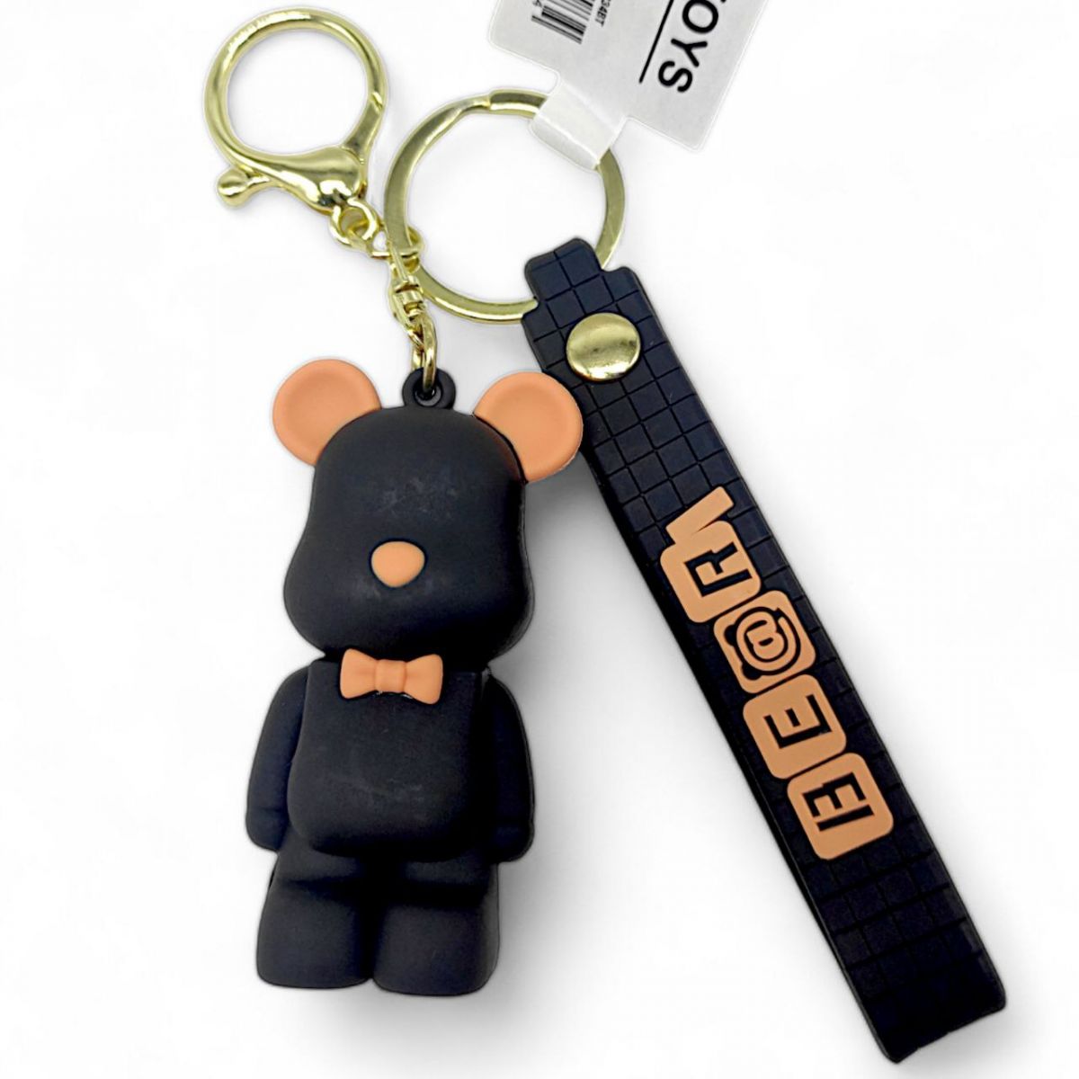Брелок Медвежонок с бабочкой чёрный