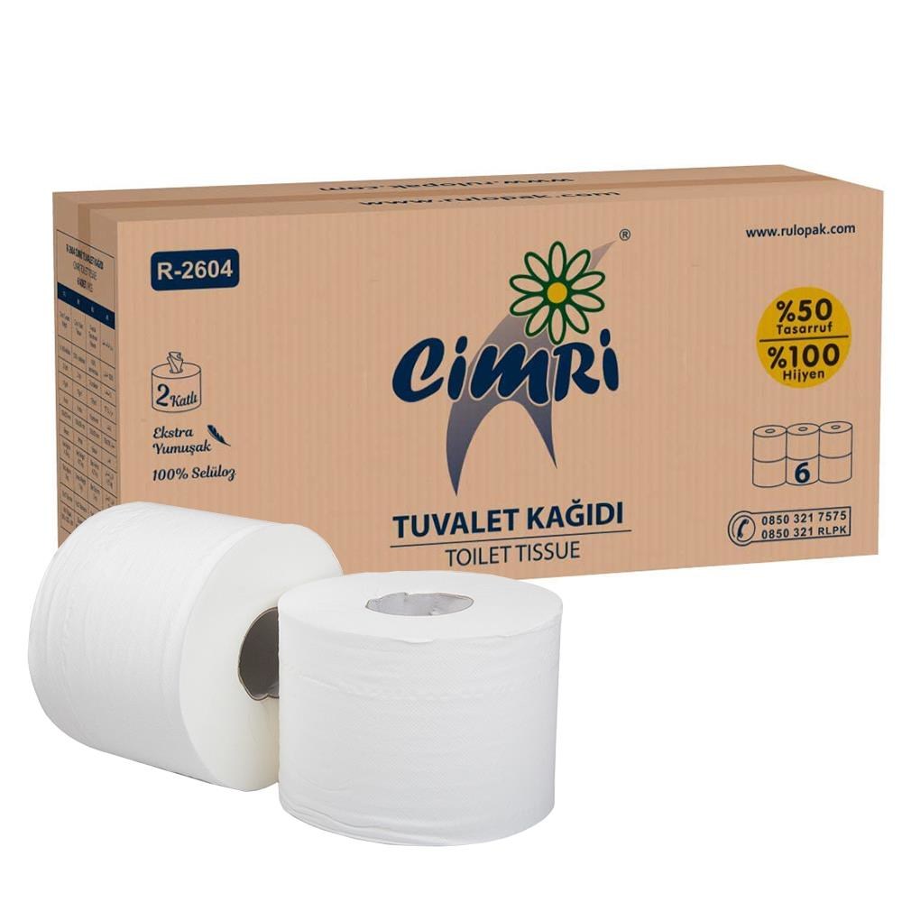 Папір туалетний Rulopak Джамбо 2-х шаровий 166 м, 750 л, 13,5х21,5 см, 6 рул/уп з центральним витягом