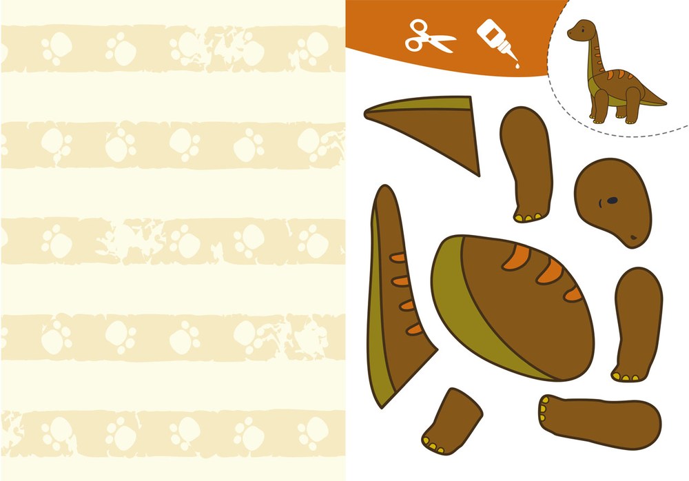 Вирізаємо та клеїмо аплікації Об'ємні саморобки Динозаврики