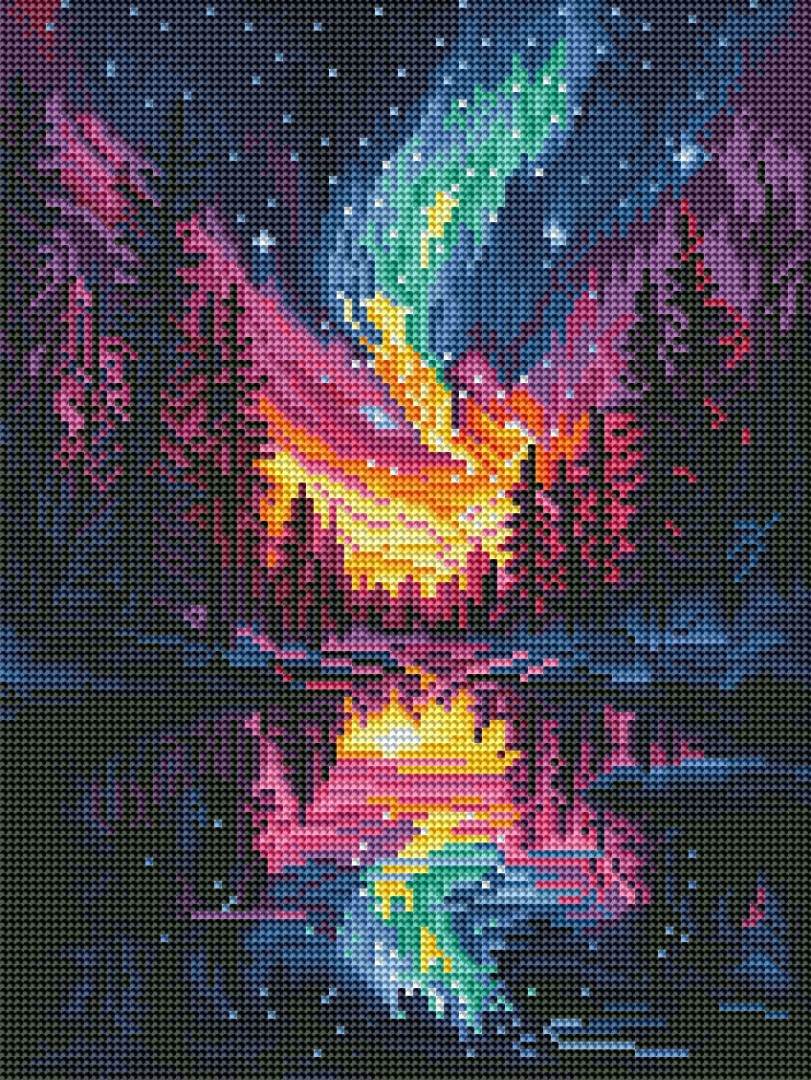 Алмазная мозаика 30x40 см Северное сияние