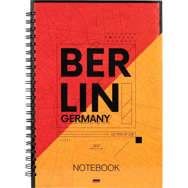 Блокнот А5 96 арк спіраль клітинка Berlin