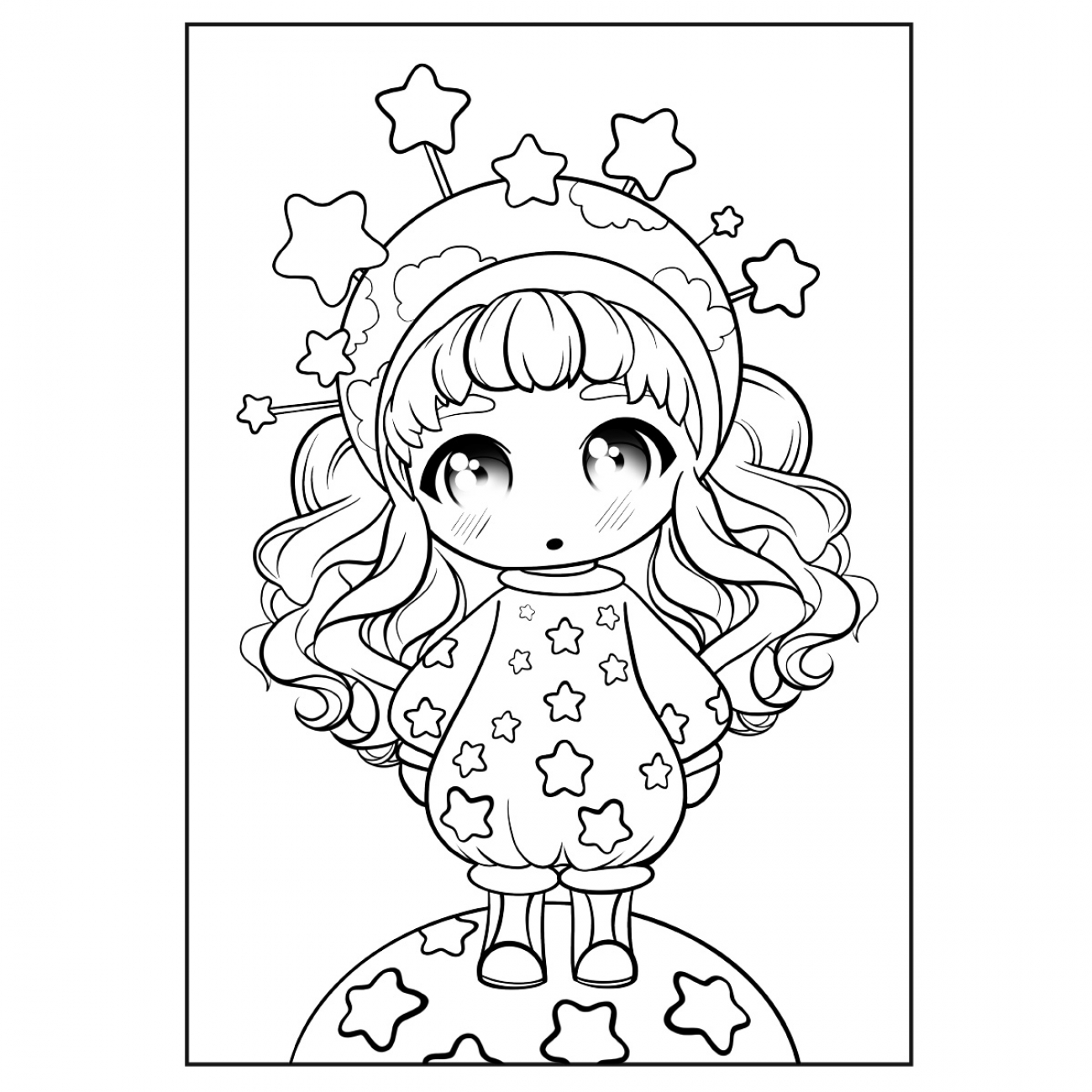 Раскраска 1Вересня Anime baby girls