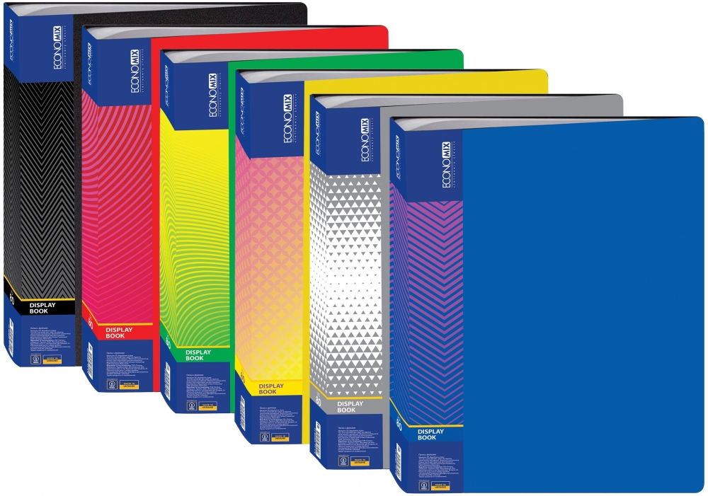 Папка-дисплей А4 80 файлов Economix, ассорти