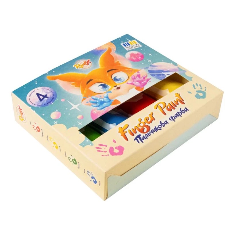 Краски пальчиковые 4*60 мл, туба, RUDIX (840401)