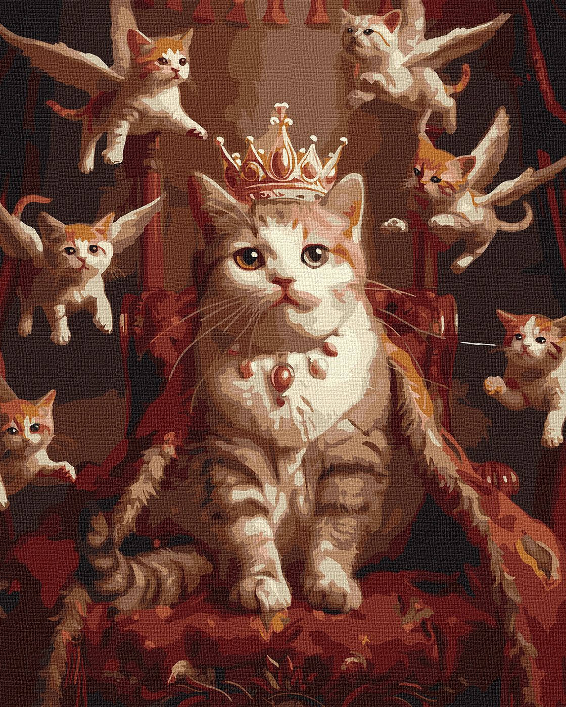 Картина по номерам 40х50см Королевская кошка