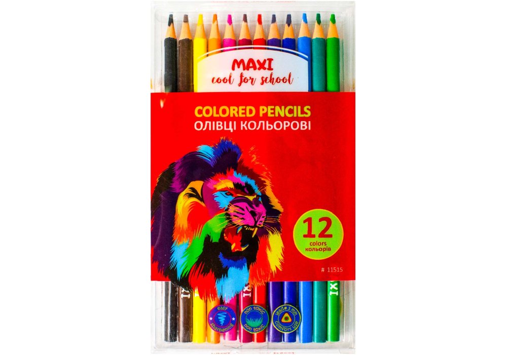 Олівці Maxi трьохгранні 12 кол, пластикові