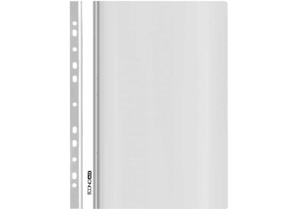 Скоросшиватель А4 с перф. Economix, глянец белый