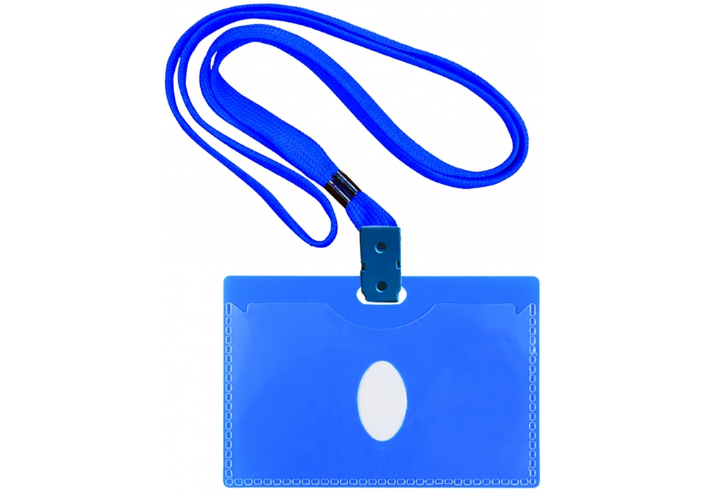 Бейдж на шнурке горизонтальный Economix E41403 синий