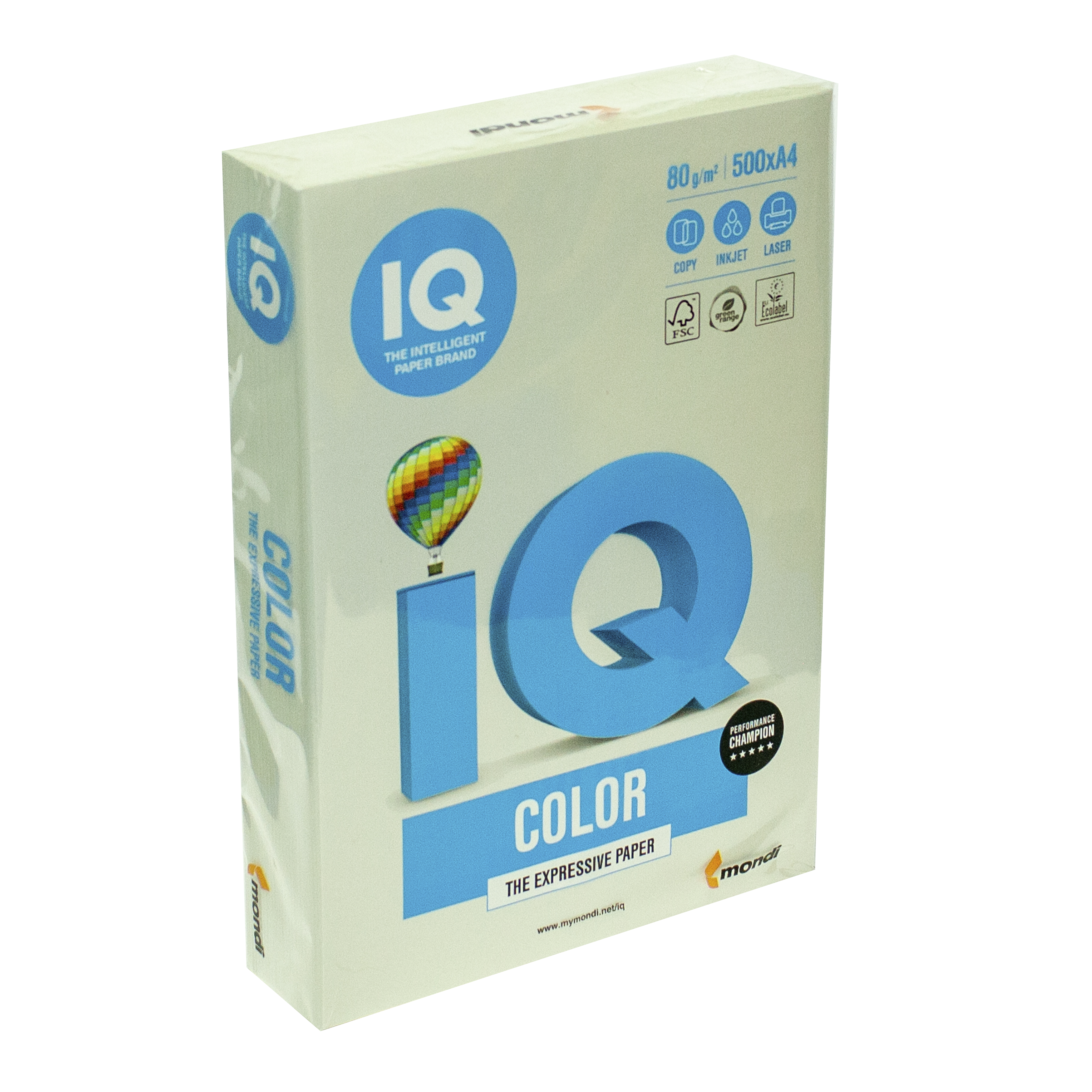 Папір кольоровий А4 IQ Color 80 г/м2 GR21 середній сірий 500 арк