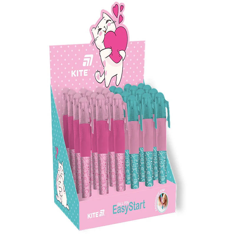 Ручка шариковая Kite EasyStart Kitty 0,7 синяя