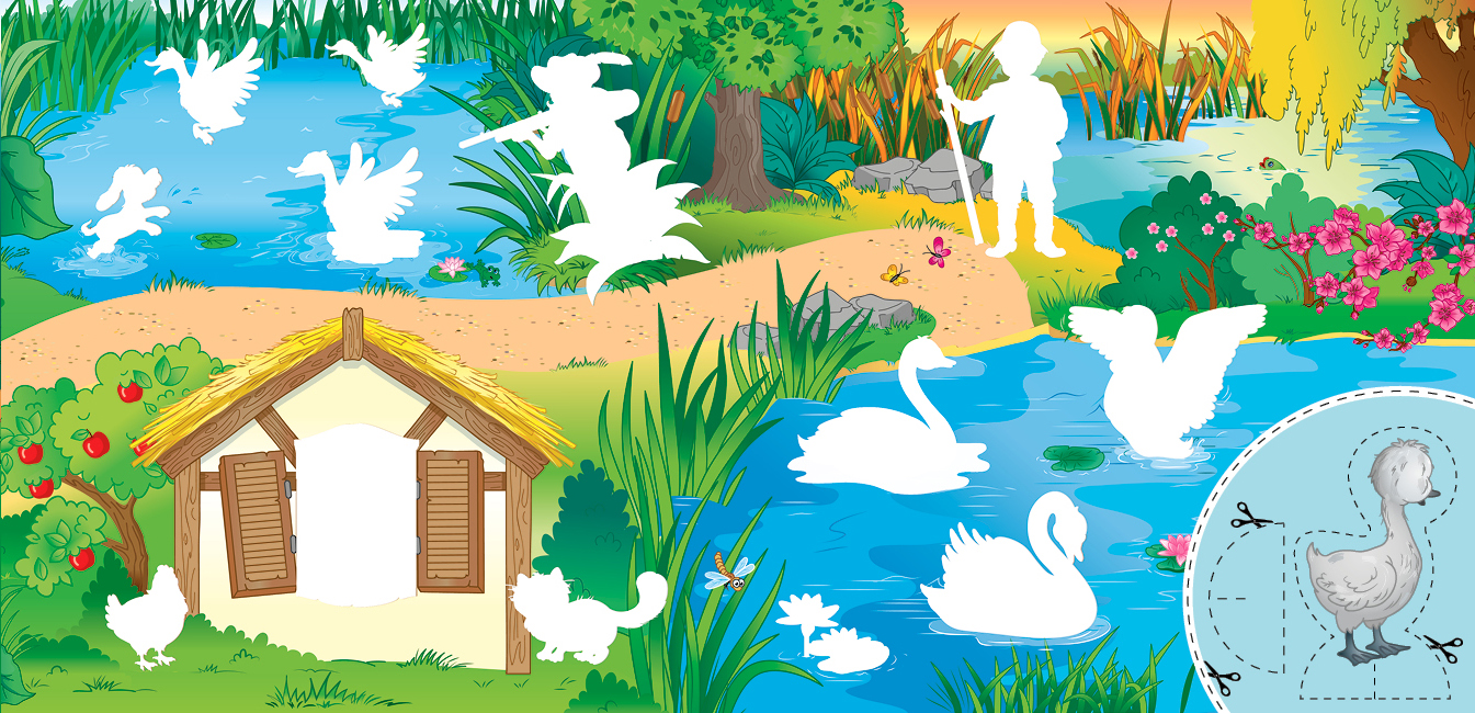 Книга Казки по складах з наліпками Гидке каченя