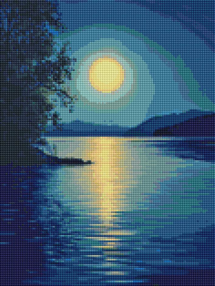 Алмазна мозаїка30x40 см Місячна блакить