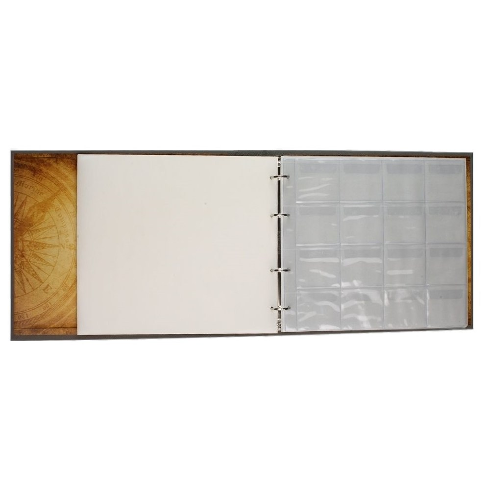 Альбом для монет 235*212, 5 кулис, экокожа синий