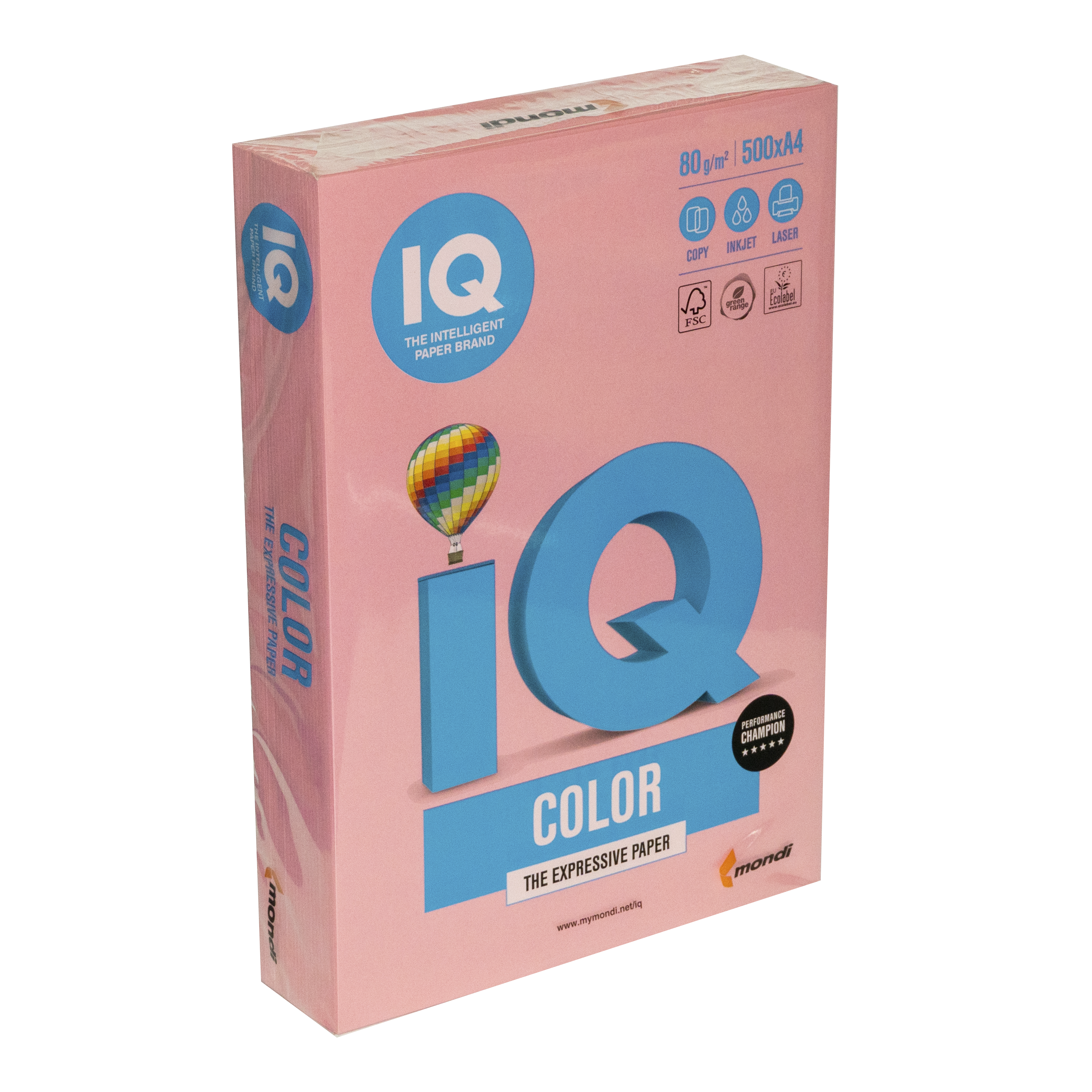 Папір кольоровий А4 IQ Color 80 г/м2 PI25 пастель рожевий 500 арк