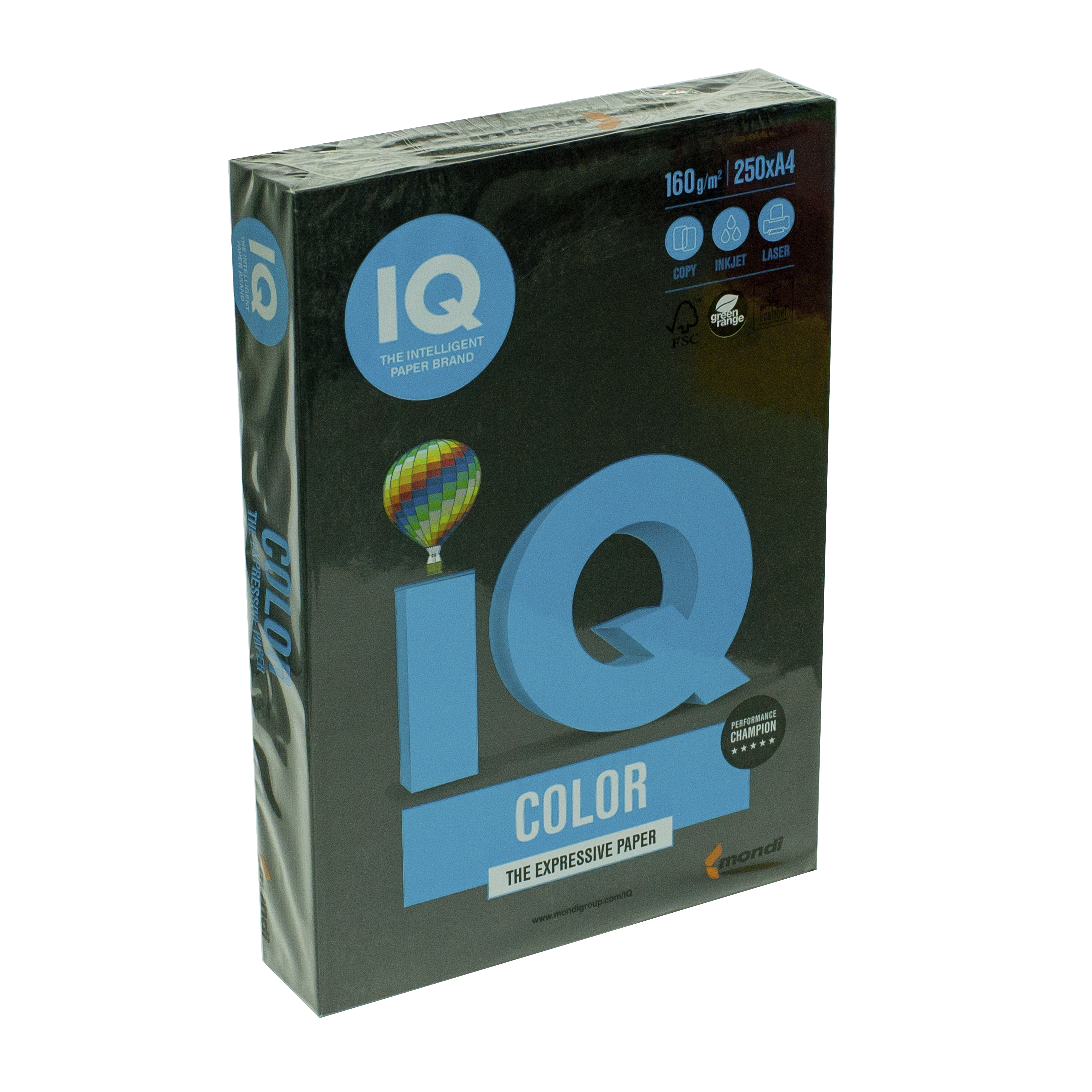 Папір кольоровий А4 IQ Color 160 г/м2 B100 насичений чорний 250 арк