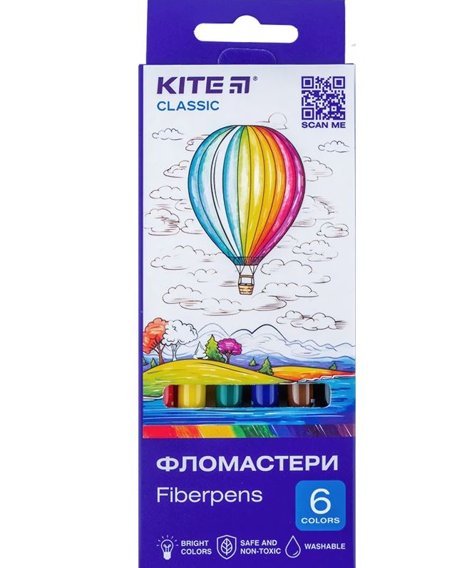 Фломастеры Kite Classic 6 цв