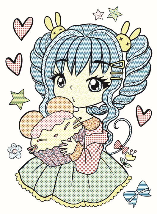 Водные раскраски Водная суперраскраска Принцессы аниме