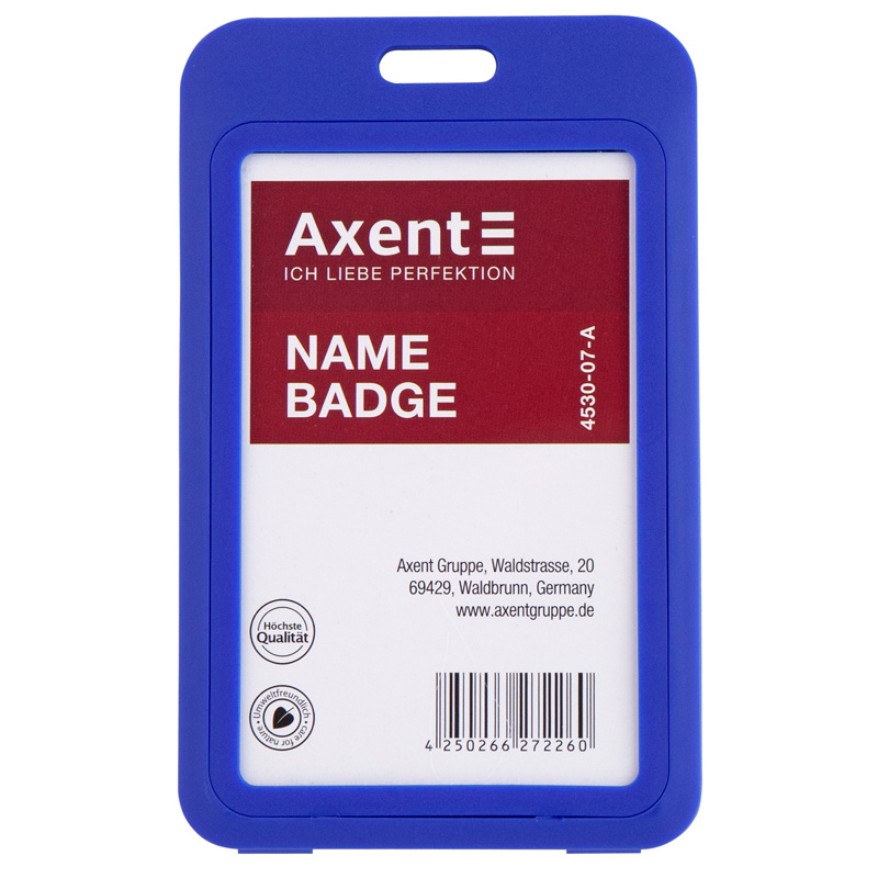 Бейдж вертикальный Axent 4530 синий