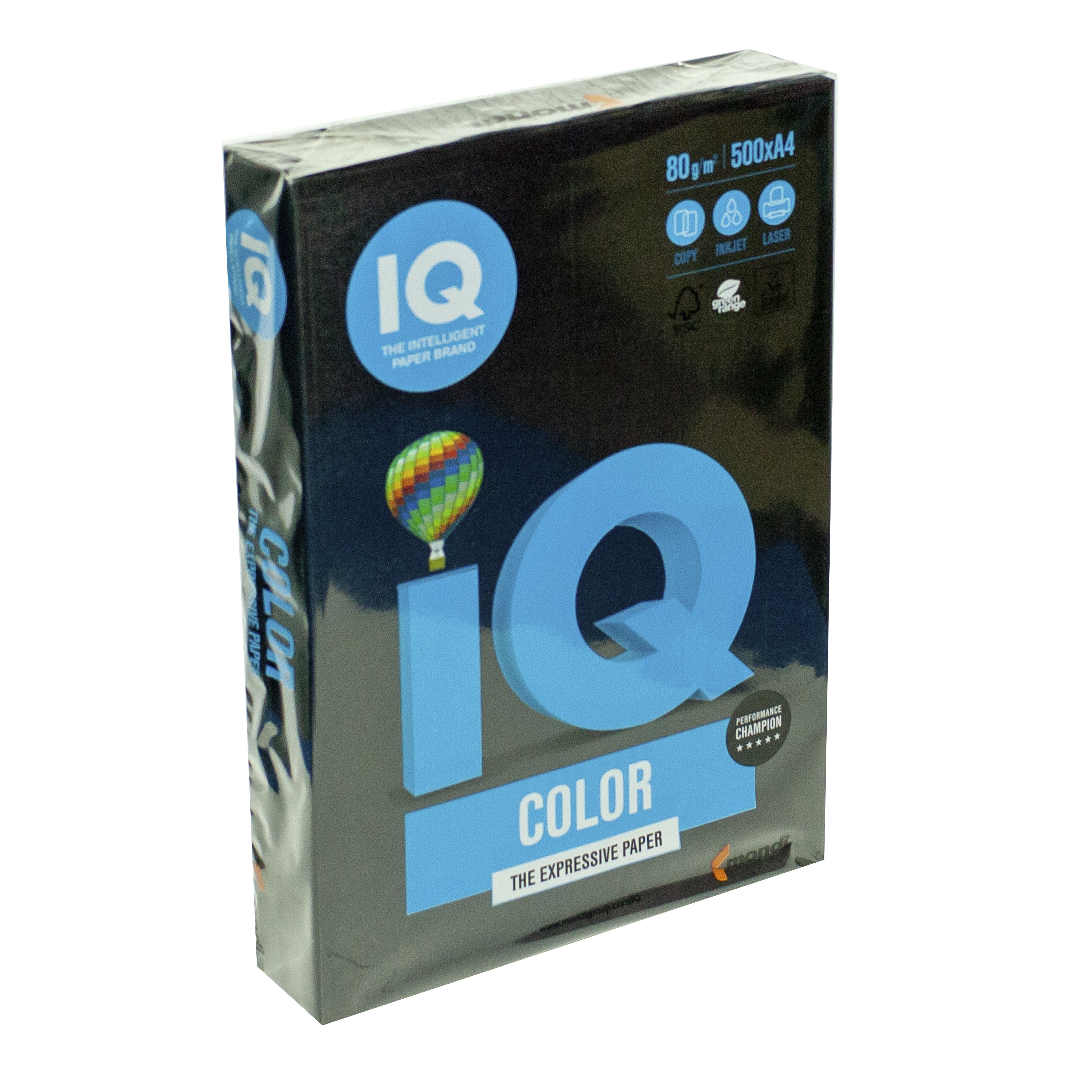 Папір кольоровий А4 IQ Color 80 г/м2 B100 насичений чорний 500 арк