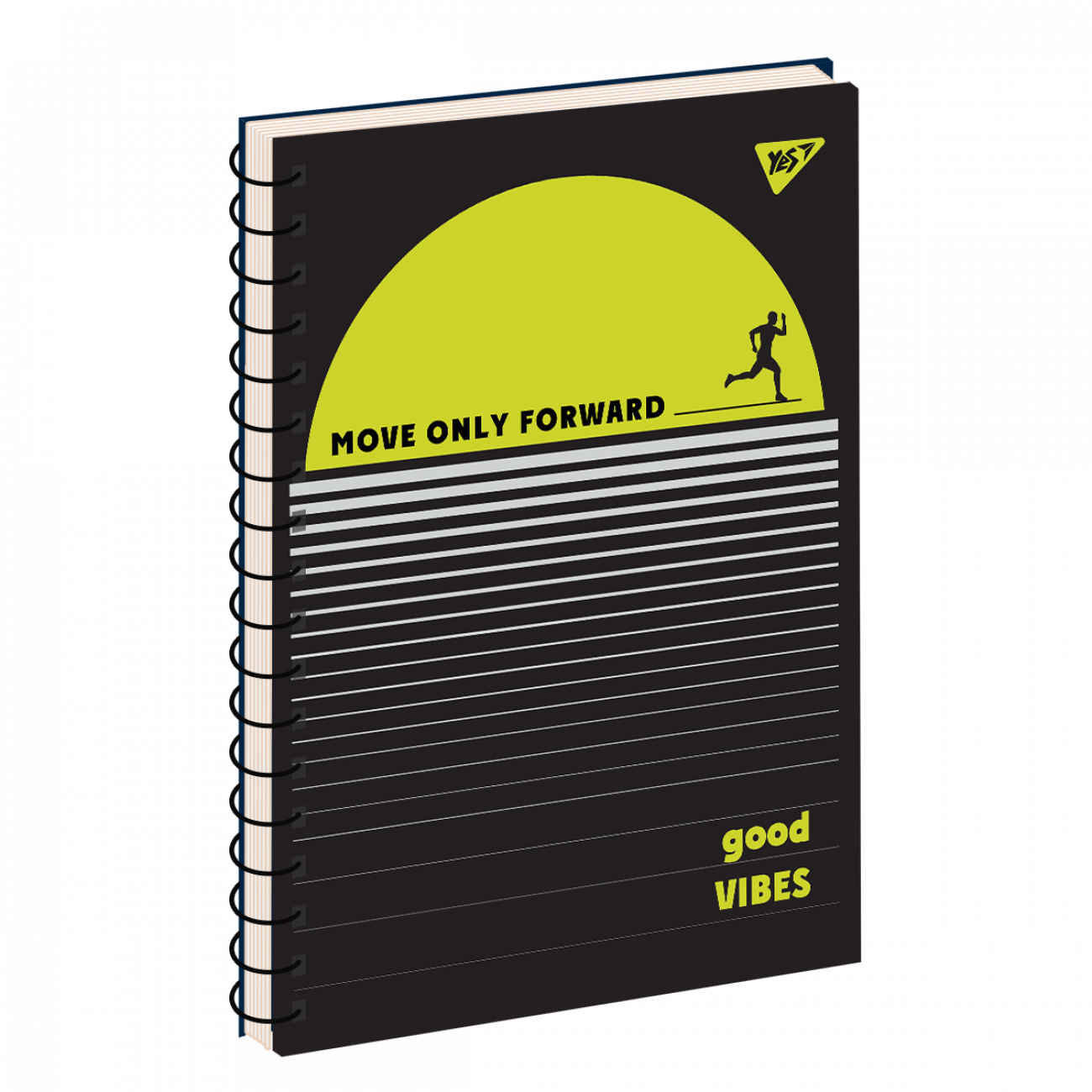 Блокнот А4 80 арк спіраль клітинка заокр кутки виб УФ лак Good vibes Асорті