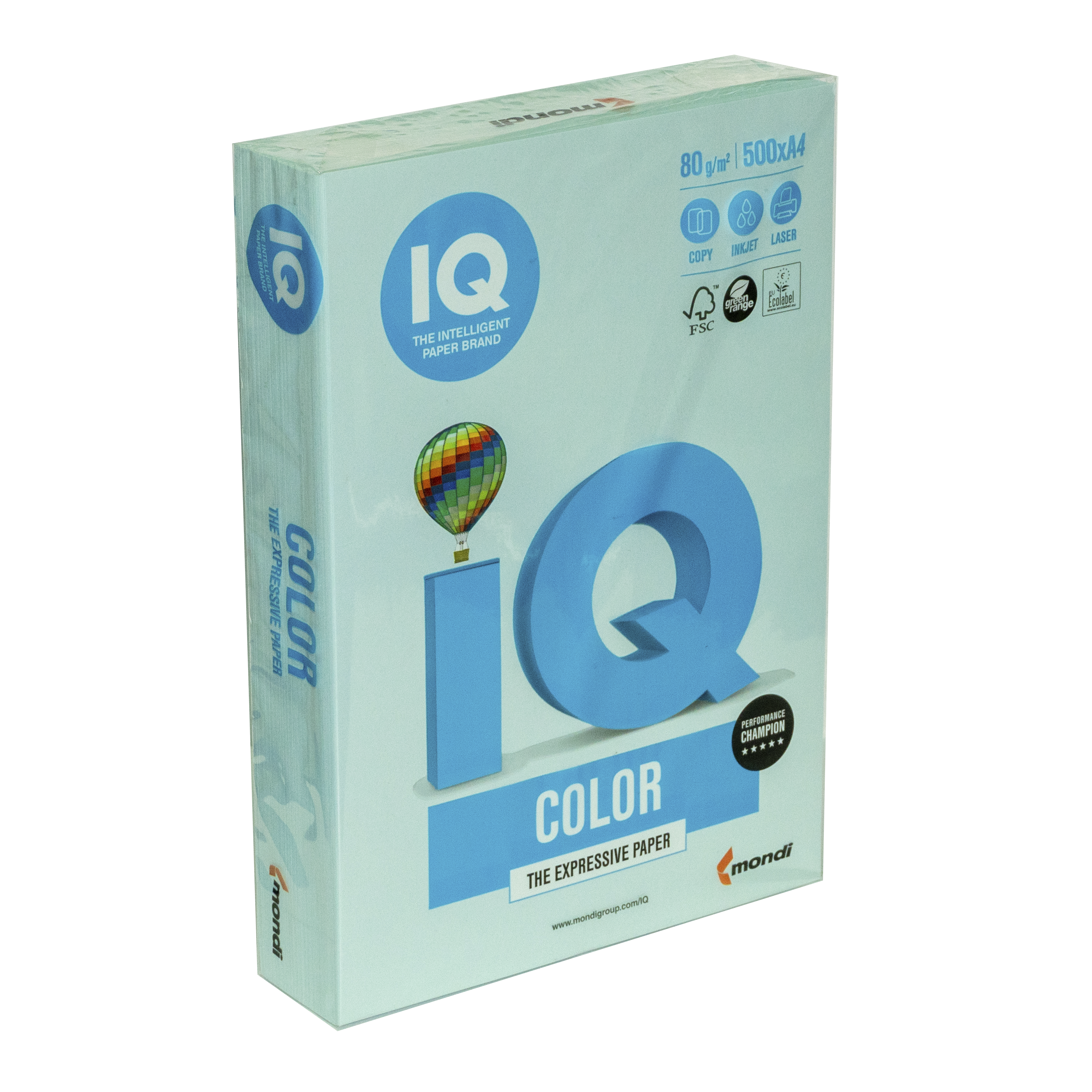 Папір кольоровий А4 IQ Color 80 г/м2 OBL70 пастель блакитний 500 арк