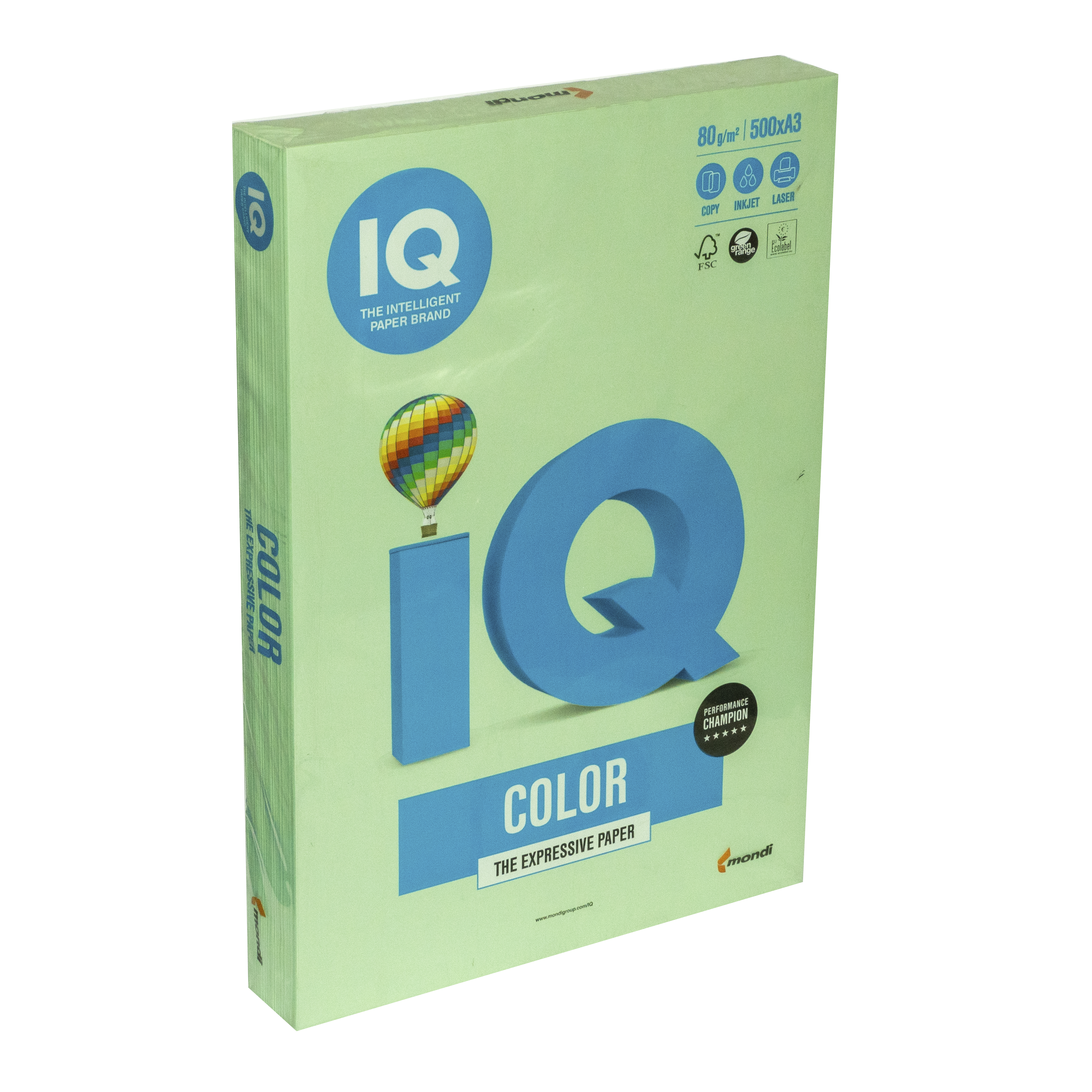 Папір кольоровий А3 IQ Color 80 г/м2 MG28 пастель зелений 500 арк