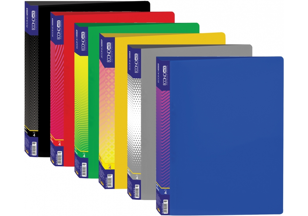 Папка А4 на 4 кільця 35 мм Economix, асорті