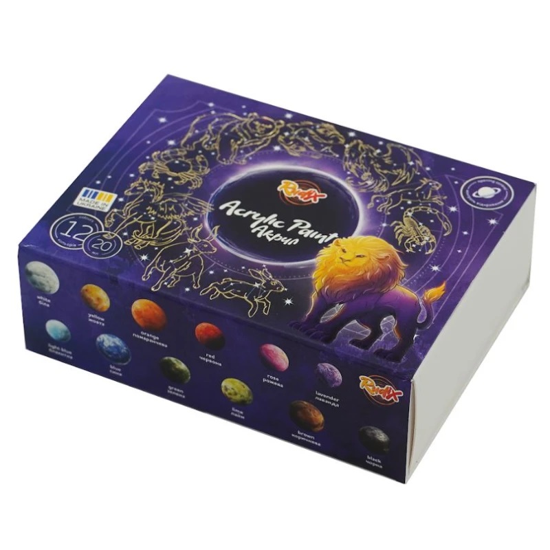 Краска акриловая 12*20 мл, RUDIX (851202)