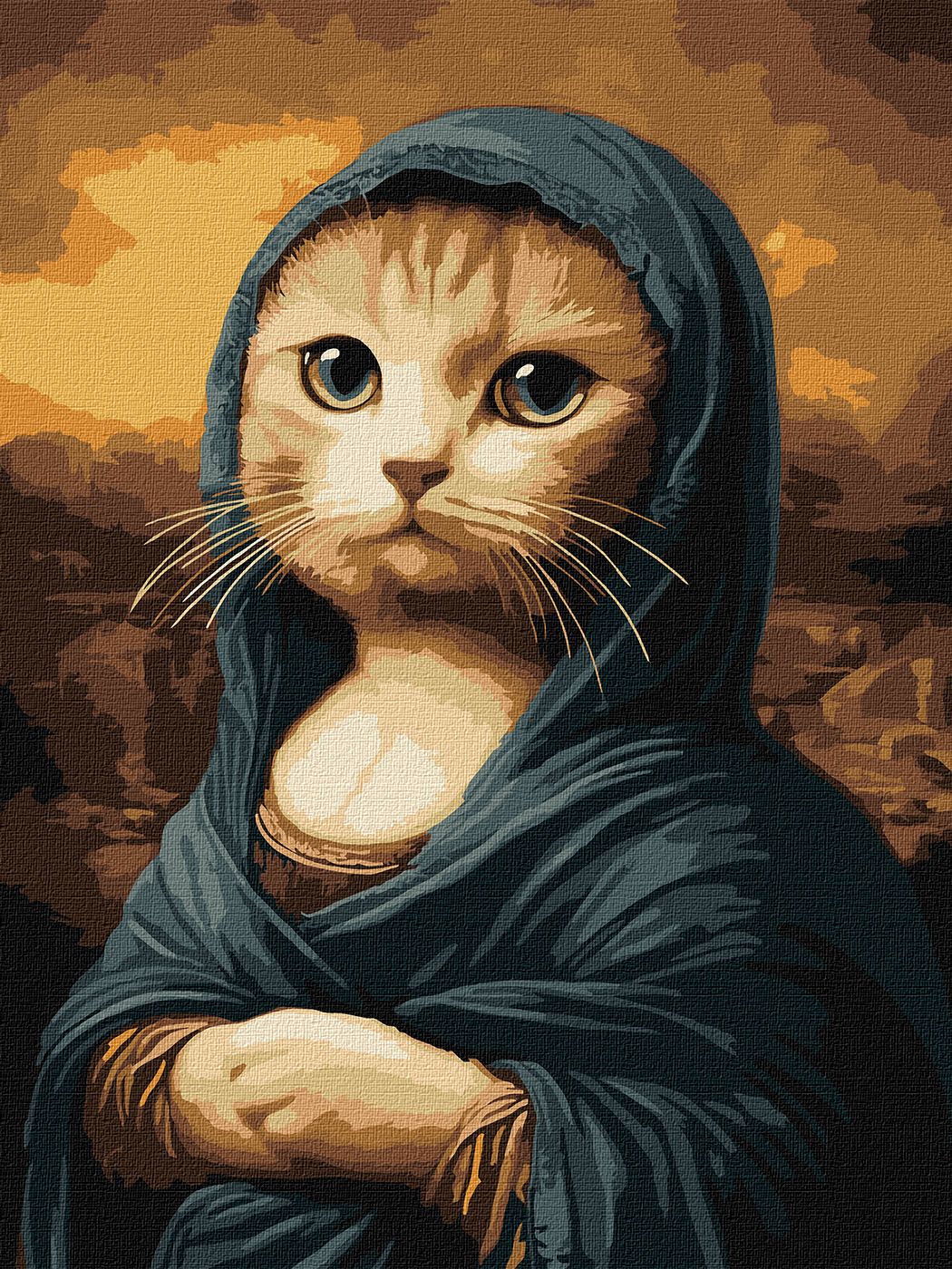 Картина за номерами 30×40 см Таємнича кішка Happy pets