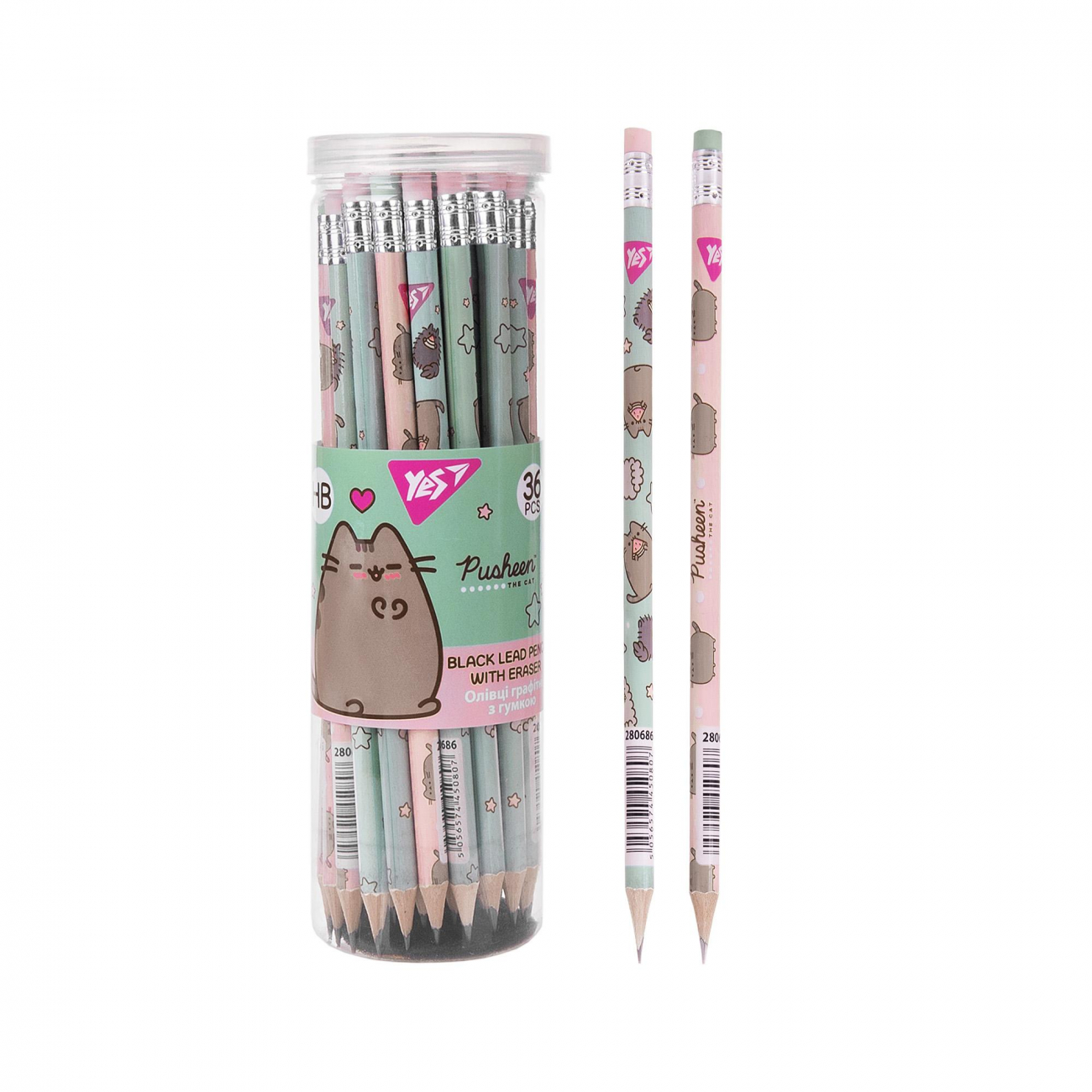 Олівець графітний Yes Pusheen HB з гумкою